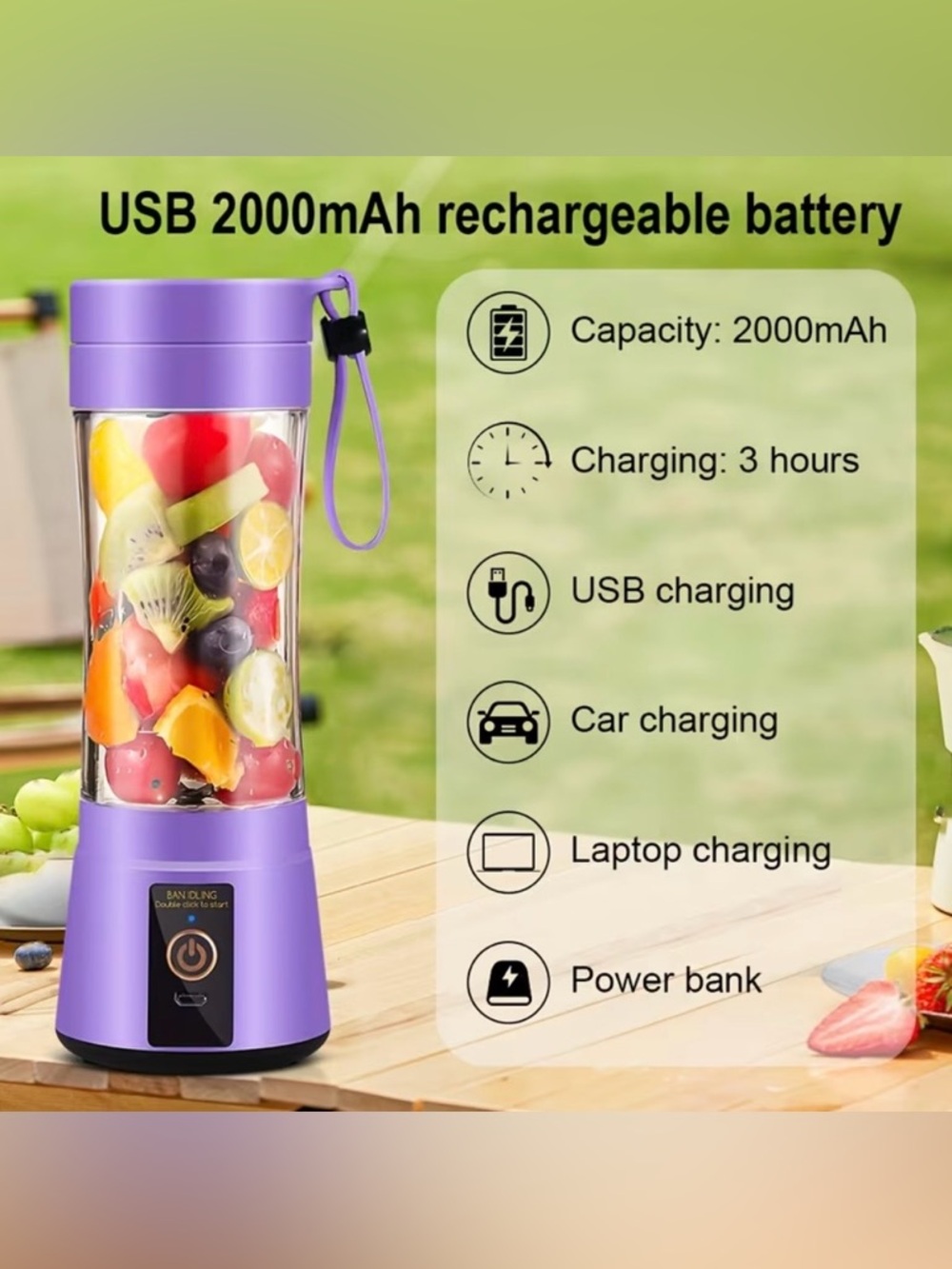 (27) - Portable Rechargeable Blender Bottle – Personal Smoothie Maker